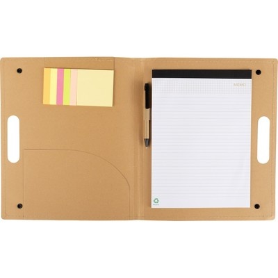 Logo trade promotional gifts picture of: Conference folder, notebook A4, ball pen, sticky notes, beige