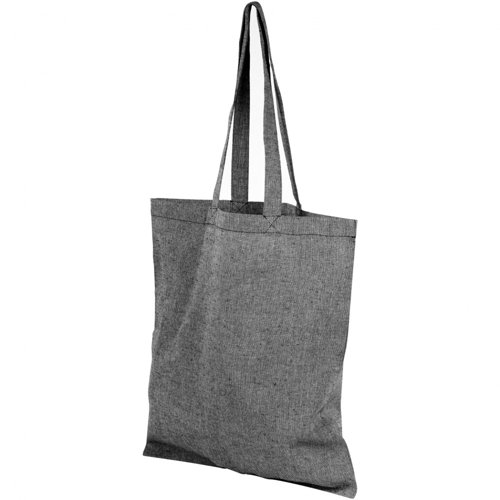 Logo trade corporate gifts image of: Pheebs recycled cotton tote bag, grey