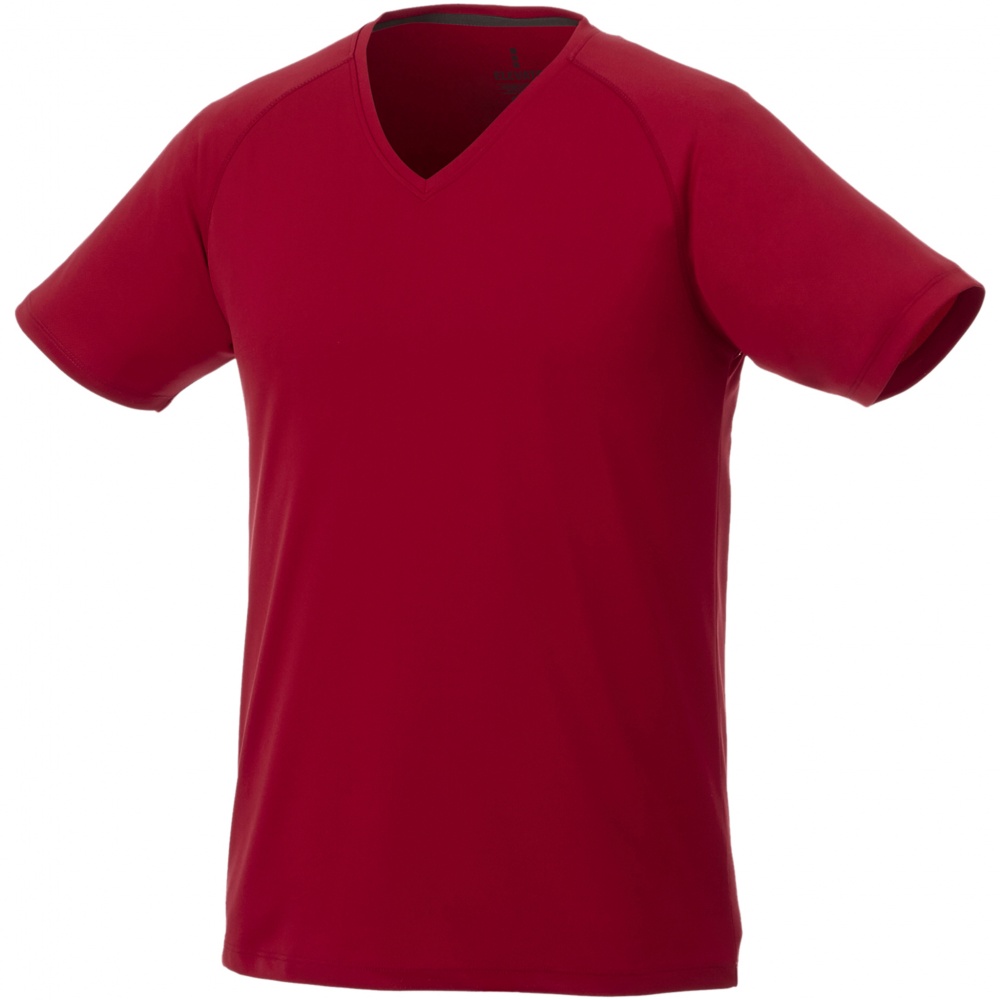 Logo trade corporate gifts picture of: Amery men's cool fit v-neck shirt, dark red