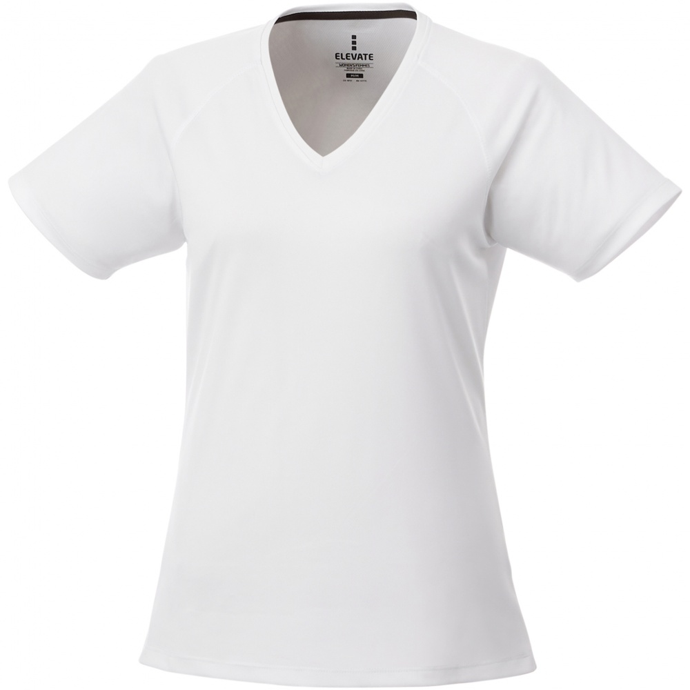 Logo trade business gift photo of: Amery women's cool fit v-neck shirt, white