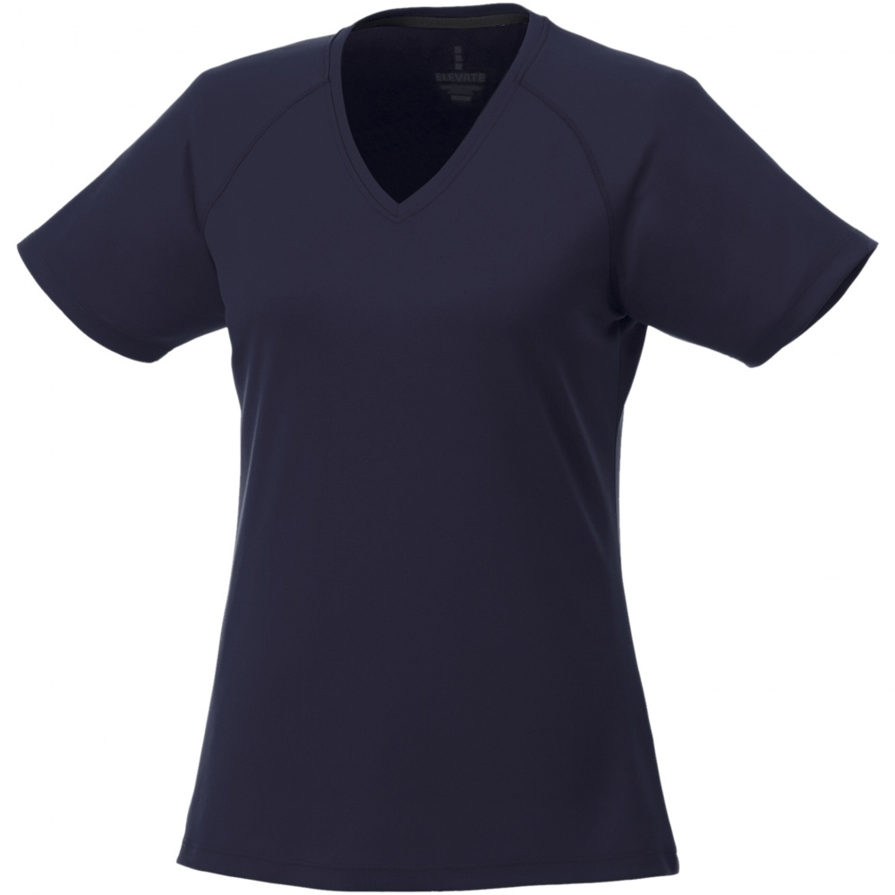 Logotrade advertising product picture of: Amery women's cool fit v-neck shirt, navy blue