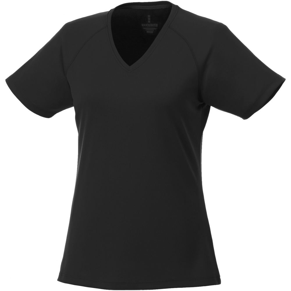 Logo trade promotional products picture of: Amery women's cool fit v-neck shirt, solid black