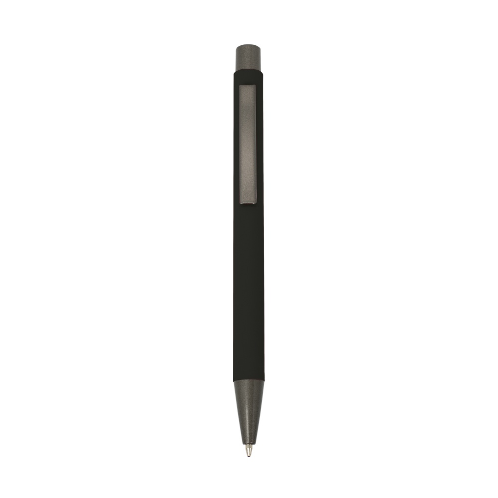 Logo trade promotional gifts picture of: Rubberized soft touch ball pen, black