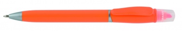 Logo trade corporate gift photo of: Plastic ball pen with highlighter 2-in-1 GUARDA, Orange