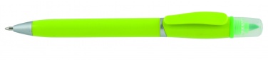 Logo trade promotional products picture of: Plastic ball pen with highlighter 2-in-1 GUARDA, Green