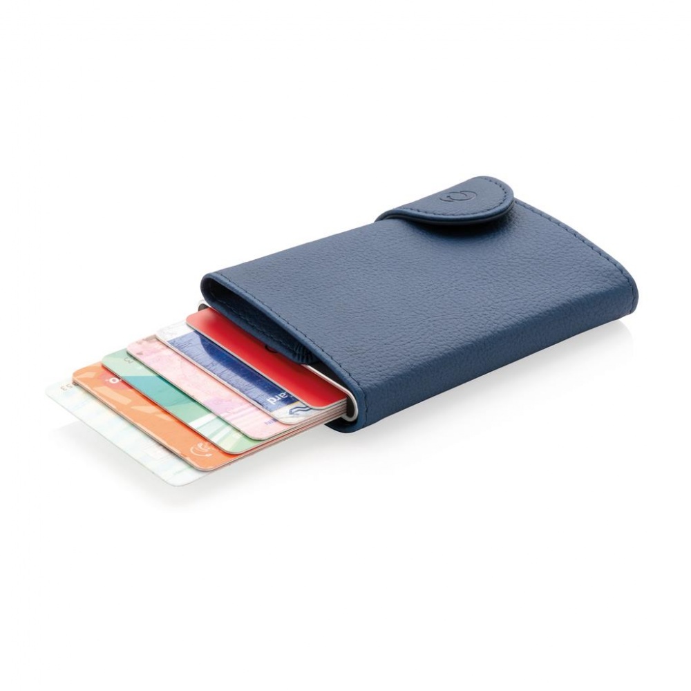 Logo trade promotional merchandise photo of: C-Secure RFID card holder & wallet, navy blue