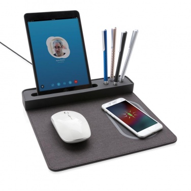 Logotrade corporate gift picture of: Air mousepad with 5W wireless charging and USB, black