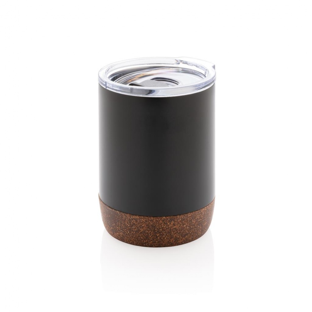 Logo trade promotional gifts image of: Cork small vacuum coffee mug, black