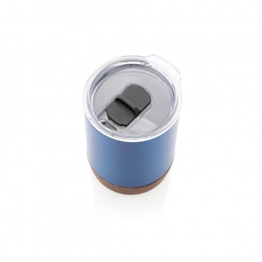 Logo trade promotional item photo of: Cork small vacuum coffee mug, blue