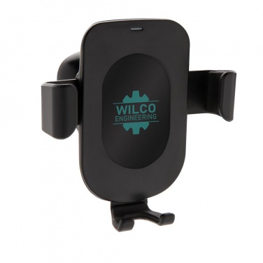 Logo trade promotional gift photo of: 5W wireless charging gravity phone holder, black