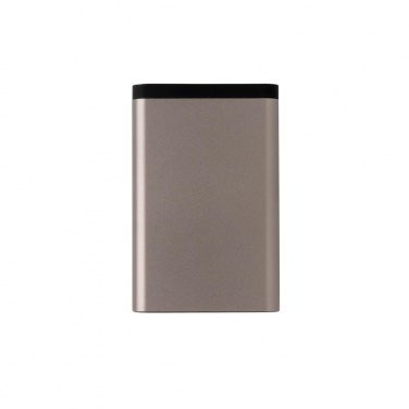 Logo trade promotional item photo of: 10.000 mAh Aluminum pocket powerbank, anthracite