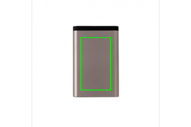 Logo trade promotional item photo of: 10.000 mAh Aluminum pocket powerbank, anthracite