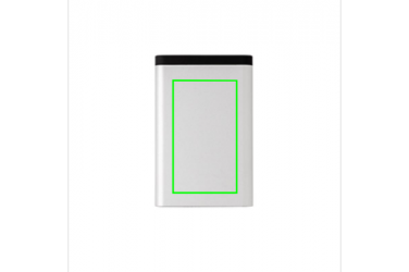 Logo trade advertising product photo of: 10.000 mAh Aluminum pocket powerbank, silver