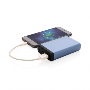 Logotrade promotional product image of: 10.000 mAh Aluminum pocket powerbank, blue