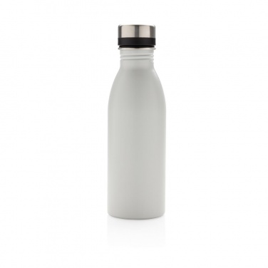 Logo trade advertising products image of: Deluxe stainless steel water bottle, white