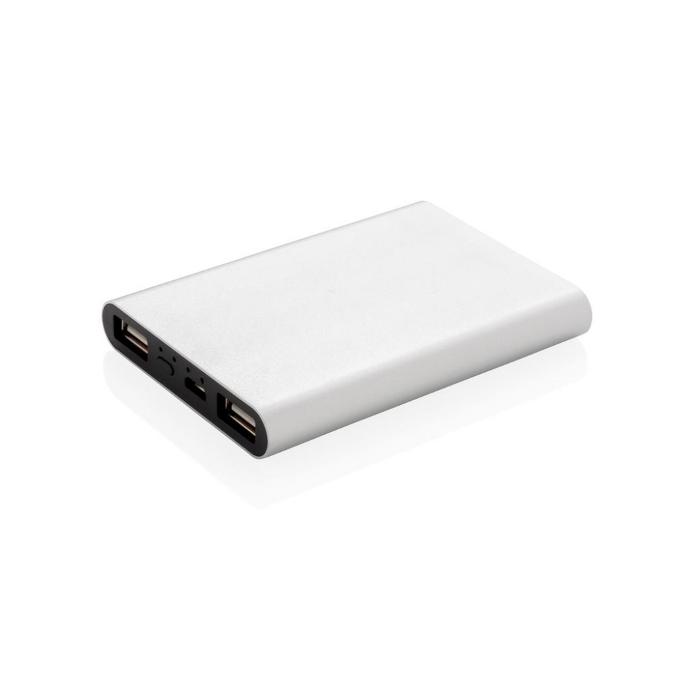 Logotrade promotional merchandise photo of: Aluminium 5.000 mAh pocket powerbank, silver