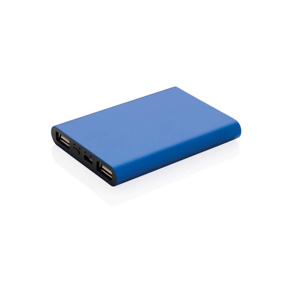 Logotrade promotional giveaway picture of: Aluminium 5.000 mAh pocket powerbank, blue