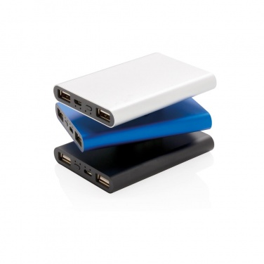 Logo trade corporate gift photo of: Aluminium 5.000 mAh pocket powerbank, blue