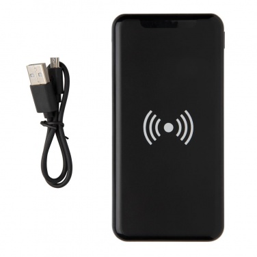 Logotrade corporate gift picture of: Ultra Thin 4.000 mAh Wireless 5W Charging Powerbank, black