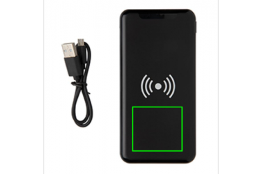 Logo trade promotional products image of: Ultra Thin 4.000 mAh Wireless 5W Charging Powerbank, black