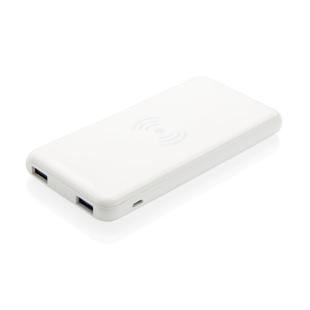 Logotrade promotional item picture of: Ultra Thin 4.000 mAh Wireless 5W Charging Powerbank, white