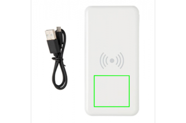 Logotrade promotional giveaway image of: Ultra Thin 4.000 mAh Wireless 5W Charging Powerbank, white