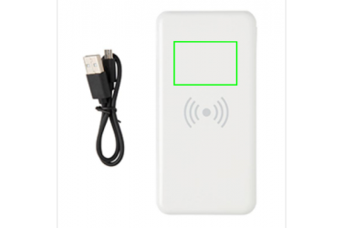 Logo trade advertising product photo of: Ultra Thin 4.000 mAh Wireless 5W Charging Powerbank, white