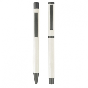 Logotrade corporate gift picture of: Writing set, ball pen and roller ball pen, white