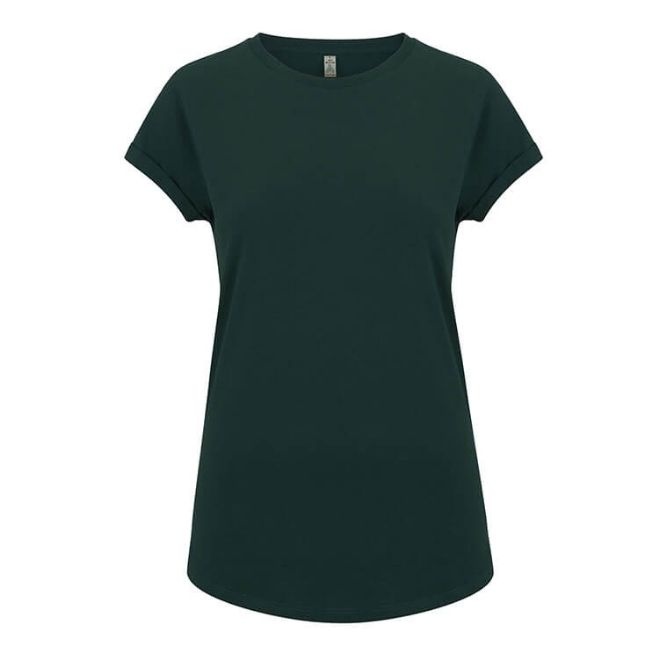 Logotrade advertising product image of: Salvage women´s rolled sleeve t-shirt, bottle green