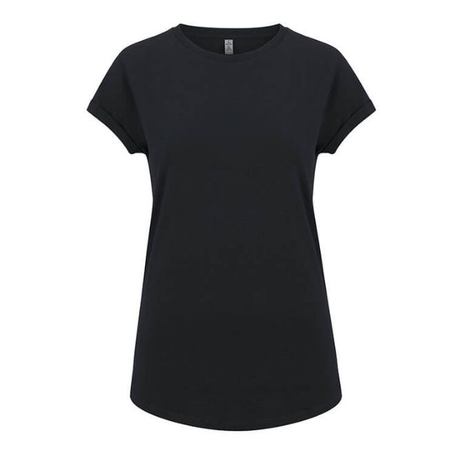 Logotrade promotional merchandise picture of: Salvage women´s rolled sleeve t-shirt, black