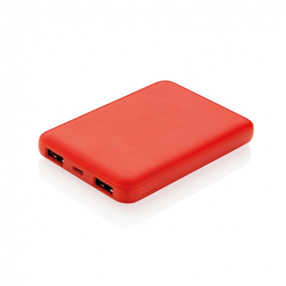 Logotrade corporate gift image of: High Density 5.000 mAh Pocket Powerbank, red