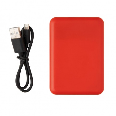 Logo trade promotional gift photo of: High Density 5.000 mAh Pocket Powerbank, red