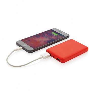 Logo trade promotional product photo of: High Density 5.000 mAh Pocket Powerbank, red