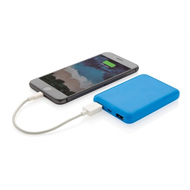 Logotrade promotional item picture of: High Density 5.000 mAh Pocket Powerbank, blue