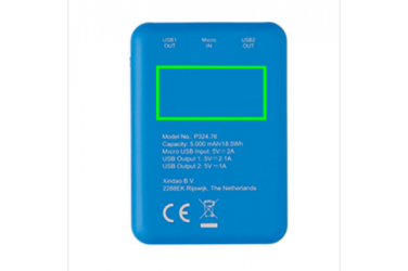 Logotrade promotional gift picture of: High Density 5.000 mAh Pocket Powerbank, blue