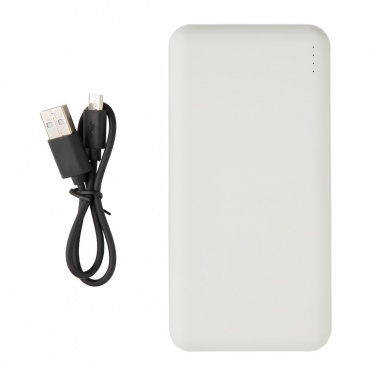 Logo trade promotional merchandise photo of: High Density 10.000 mAh Pocket Powerbank, white