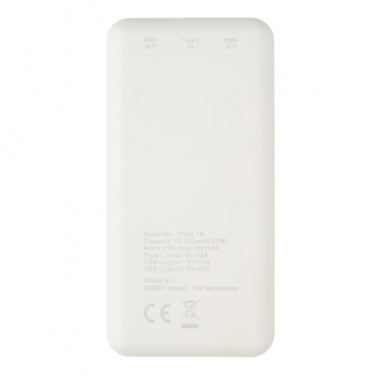 Logotrade corporate gift picture of: High Density 10.000 mAh Pocket Powerbank, white