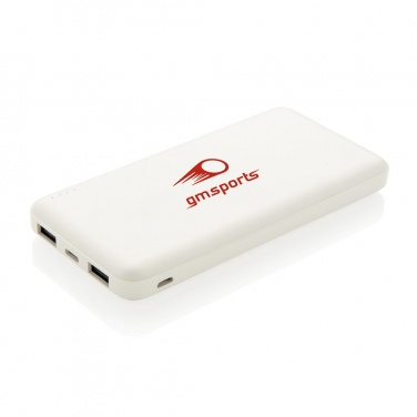 Logo trade promotional giveaways picture of: High Density 10.000 mAh Pocket Powerbank, white