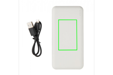 Logo trade promotional merchandise image of: High Density 10.000 mAh Pocket Powerbank, white