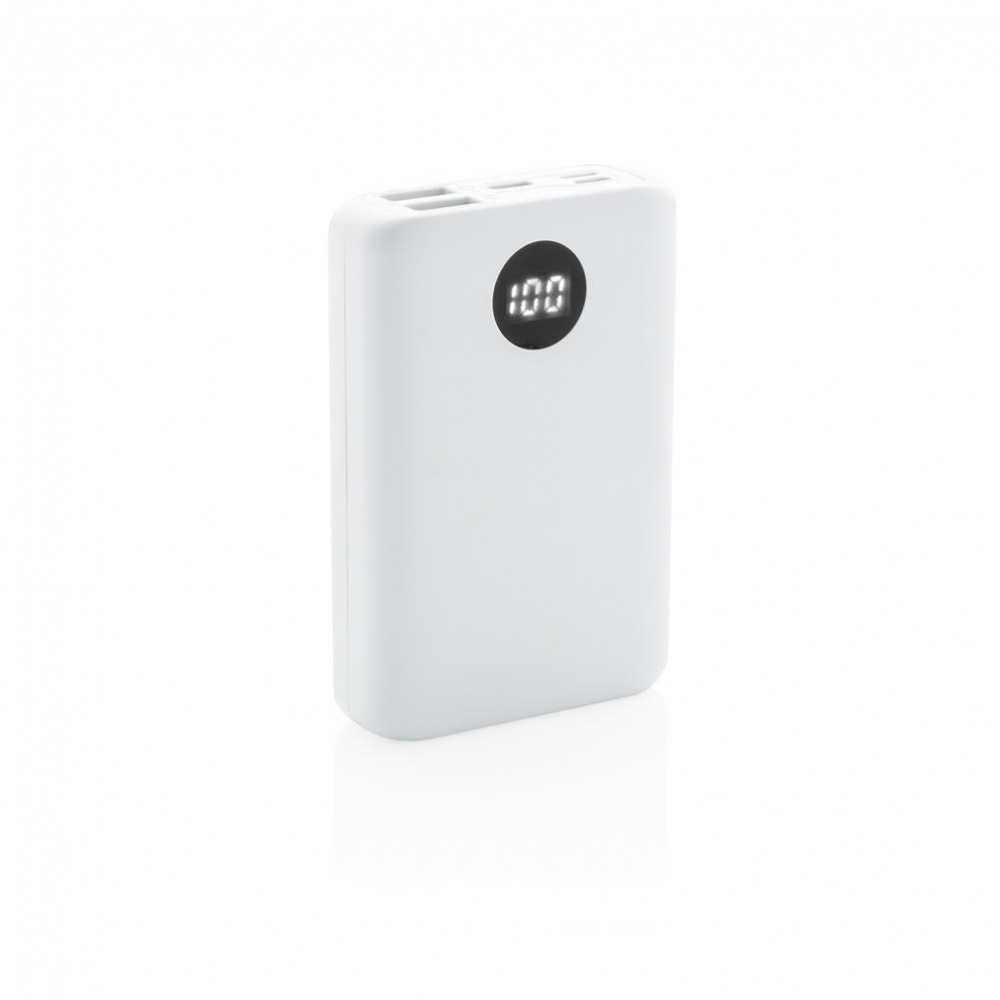 Logo trade business gift photo of: 10.000 mAh pocket powerbank with triple input, white