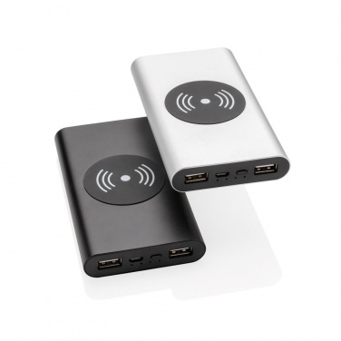 Logotrade advertising products photo of: Aluminium 10.000 mAh 5W Wireless Powerbank, silver