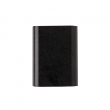 Logo trade promotional gifts image of: Aluminium 5.000 mAh Wireless 5W Pocket Powerbank, black