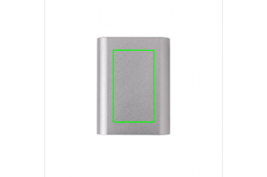 Logotrade promotional giveaway picture of: Aluminium 5.000 mAh Wireless 5W Pocket Powerbank, grey