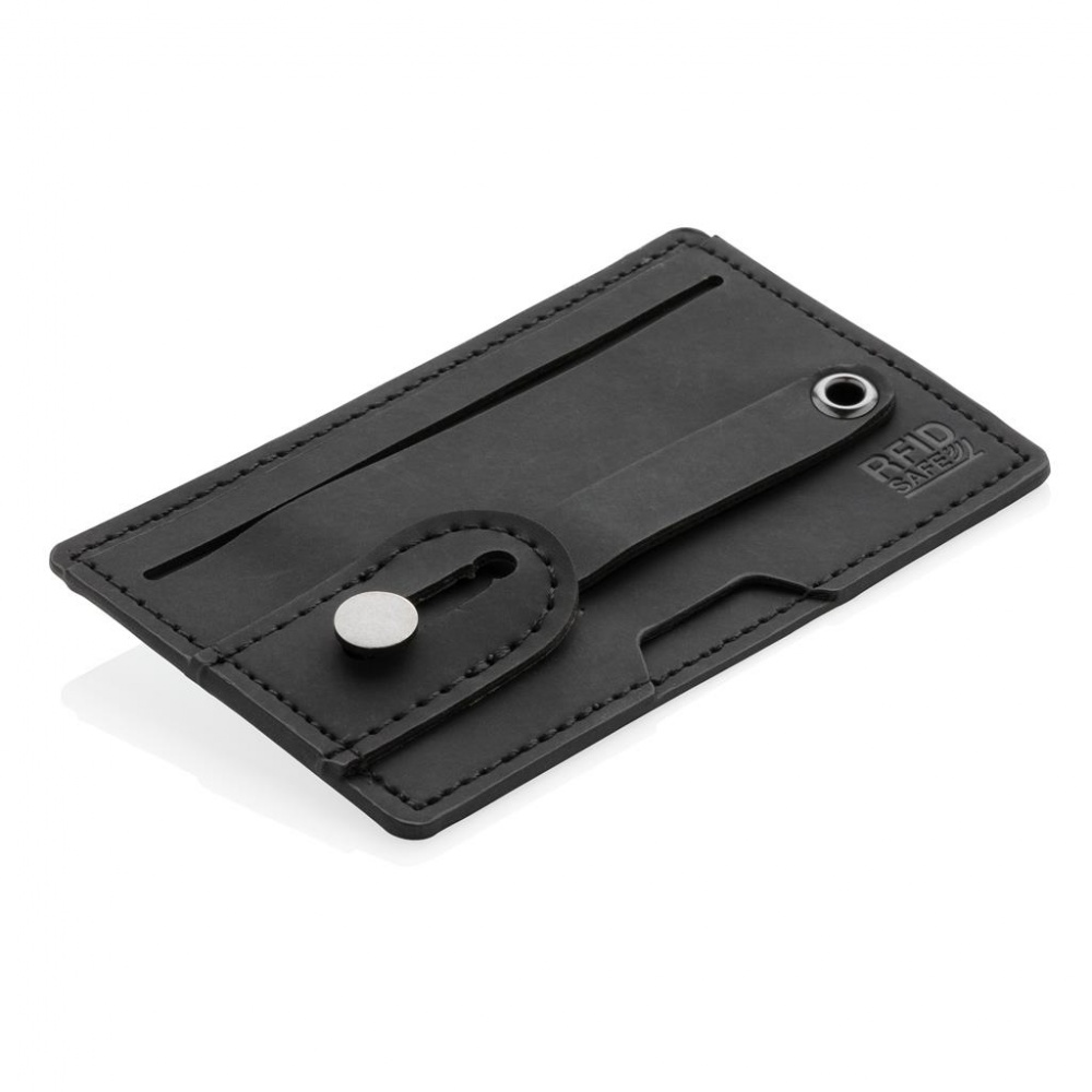 Logo trade promotional items image of: 3-in-1 Phone Card Holder RFID, black