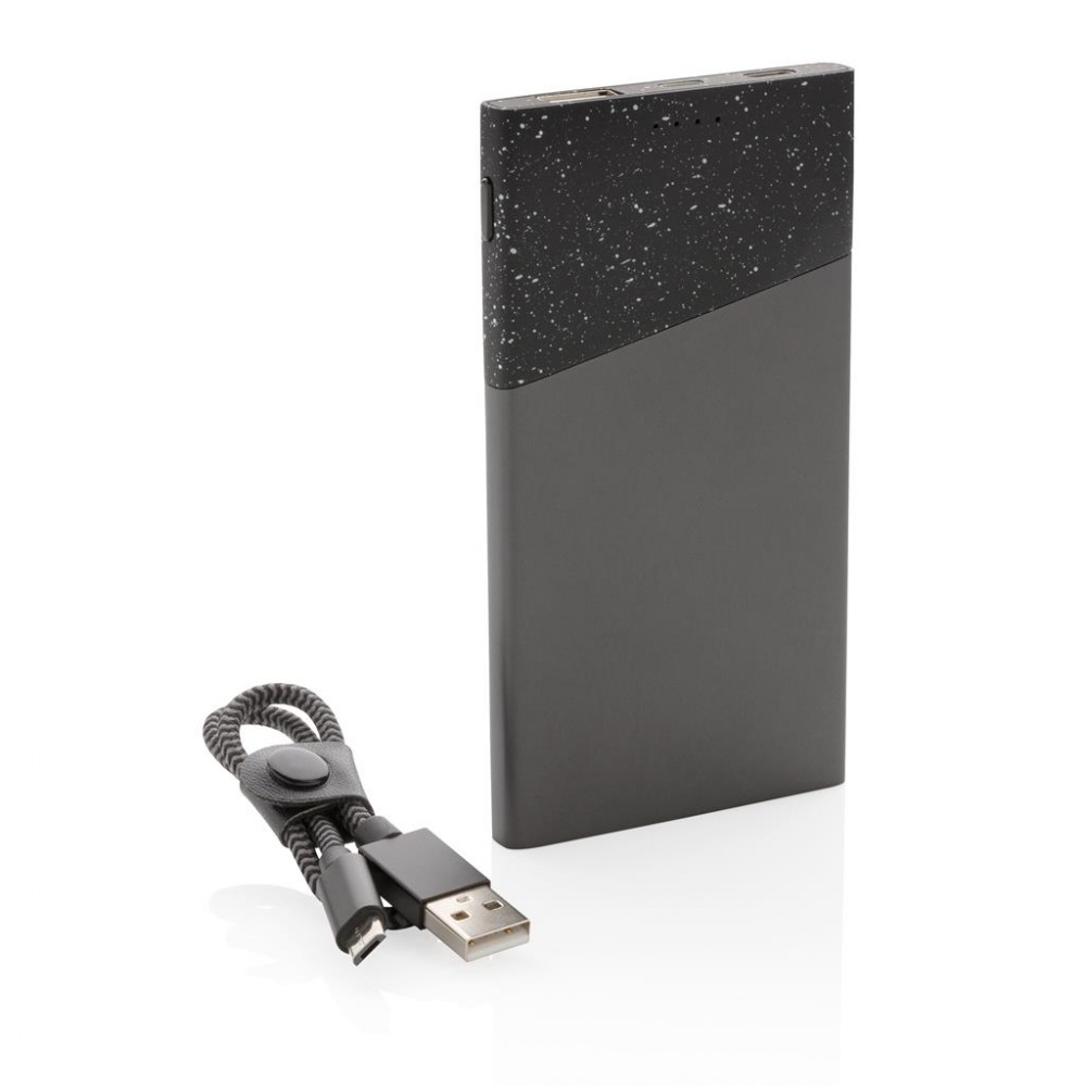 Logo trade promotional merchandise picture of: Swiss Peak 5.000 mAh pocket powerbank, black