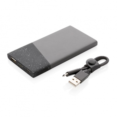 Logo trade promotional product photo of: Swiss Peak 5.000 mAh pocket powerbank, black