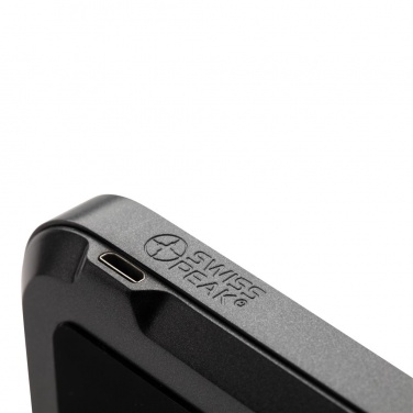 Logo trade promotional item photo of: Swiss Peak luxury wireless 10.000 mAh powerbank, black