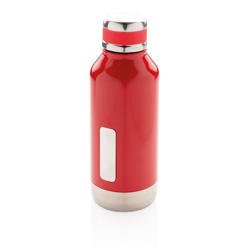 Logo trade promotional products image of: Leak proof vacuum bottle with logo plate, red