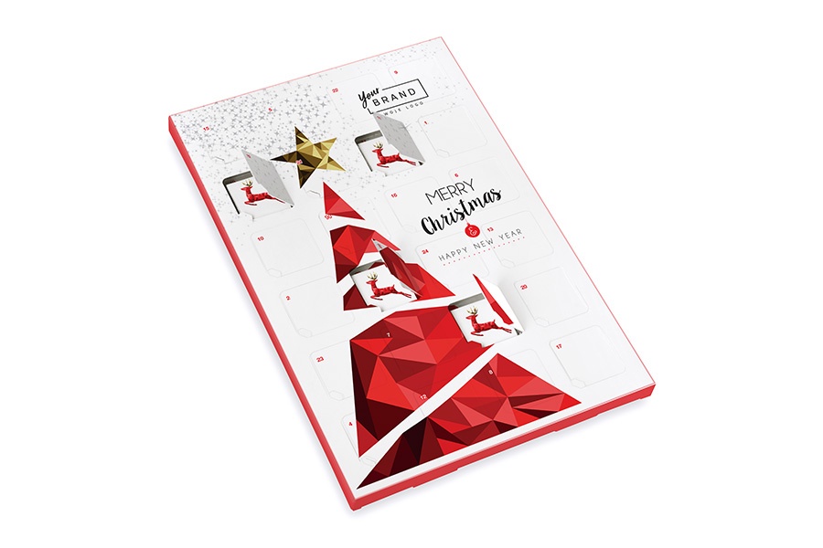 Logo trade promotional products image of: advent calendar with 24 square chocolates