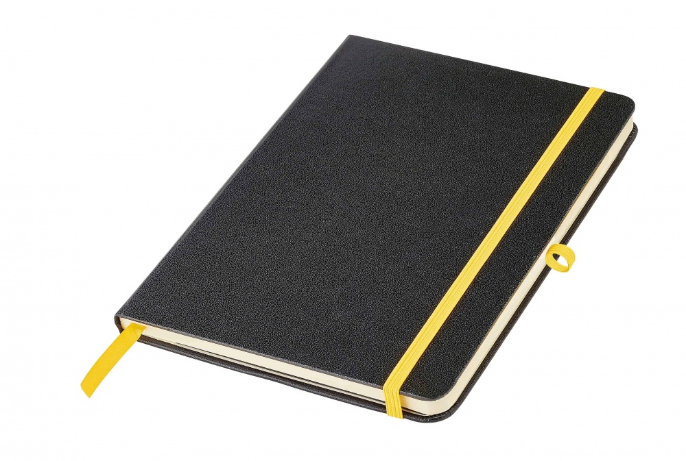 Logo trade promotional merchandise image of: Notebook A5, Yellow